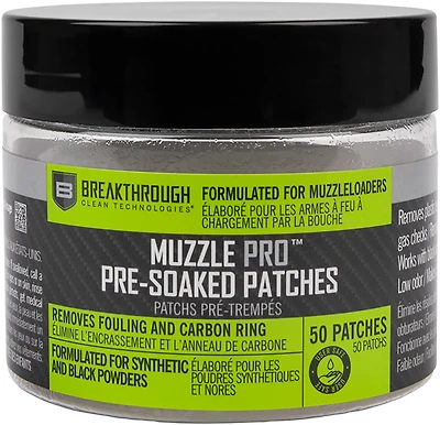Breakthrough Muzzle Pro Round Pre-Soaked Cleaning Patches 50-Pack