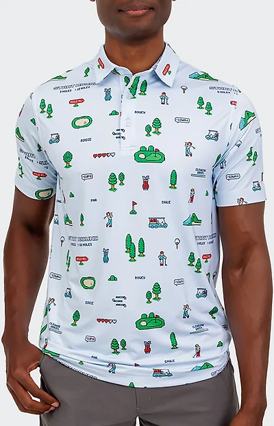 Waggle Golf Men's Super Bros Polo Shirt