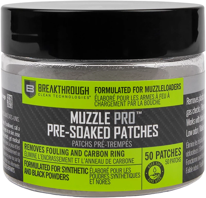 Breakthrough Muzzle Pro Round Pre-Soaked Cleaning Patches 50-Pack