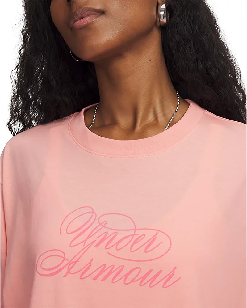 Under Armour Women's Script Heart Crop Graphic T-shirt