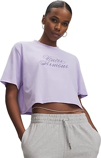 Under Armour Women's Script Heart Crop Graphic T-shirt