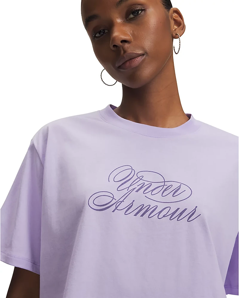 Under Armour Women's Script Heart Crop Graphic T-shirt