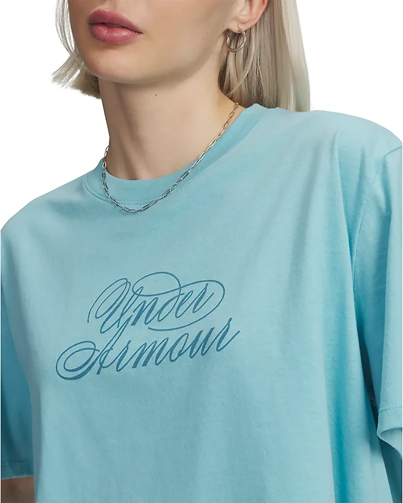 Under Armour Women's Script Heart Crop Graphic T-shirt