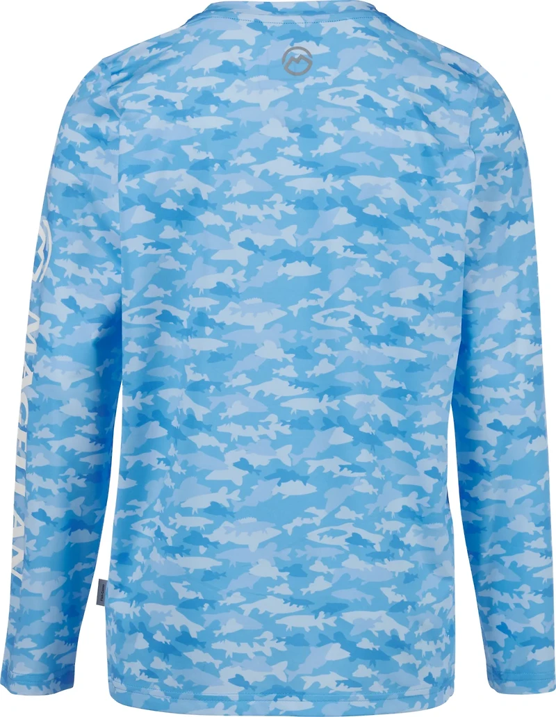 Magellan Outdoors Boys' Fish Camo Crew Long Sleeve T-shirt