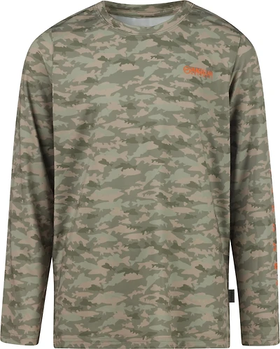 Magellan Outdoors Boys' Fish Camo Crew Long Sleeve T-shirt