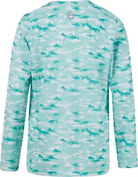 Magellan Outdoors Boys' Fish Camo Crew Long Sleeve T-shirt