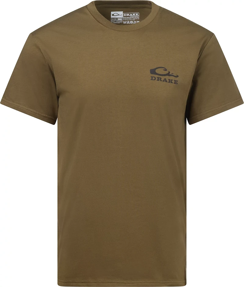Drake Men's Waterfowl Camo Dog Graphic T-shirt
