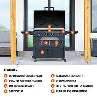 Blackstone Original 36 in Griddle and Air Fryer Combo