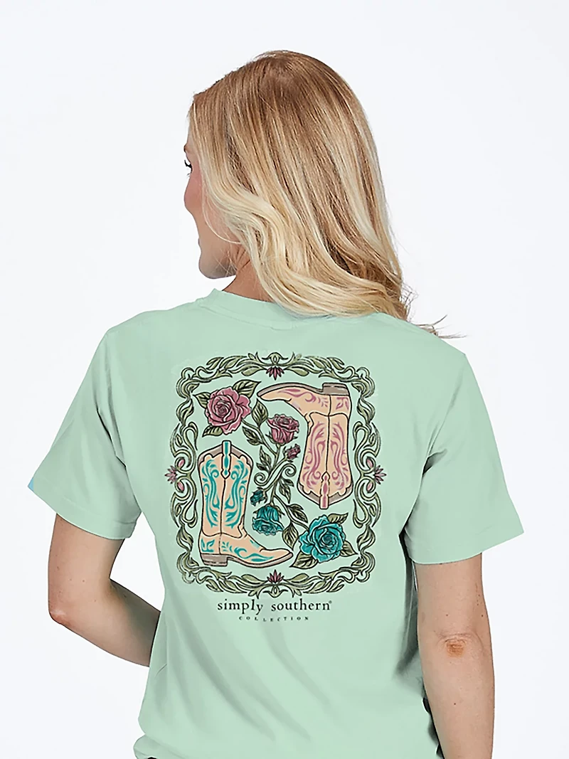 Simply Southern Women's Boots Short Sleeve T-shirt