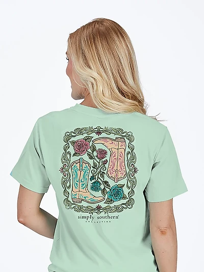 Simply Southern Women's Boots Short Sleeve T-shirt
