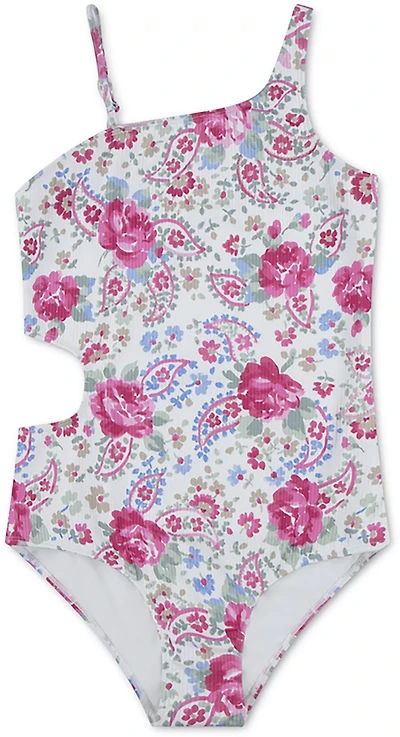 abercrombie kids Girls' Asymmetrical Cutout 1-Piece Swimsuit