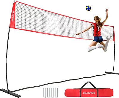 Zealfeel Adjustable Portable 20 ft Volleyball Training Net
