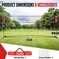 Zealfeel Adjustable Portable 20 ft Volleyball Training Net