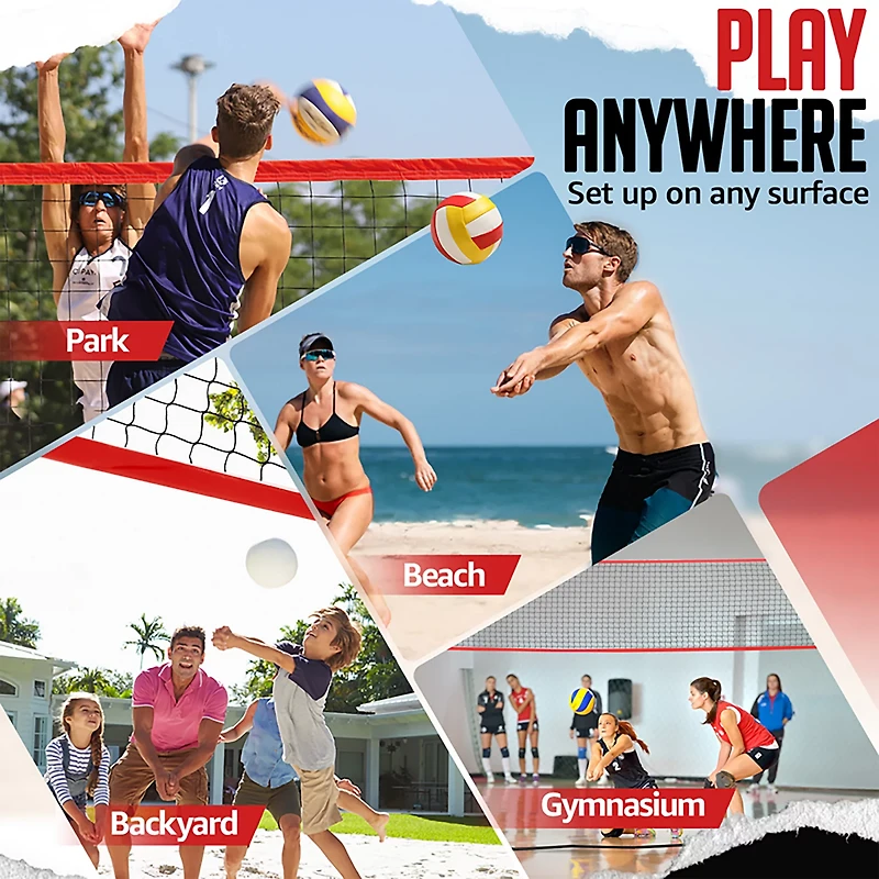 Zealfeel Adjustable Portable 20 ft Volleyball Training Net Set