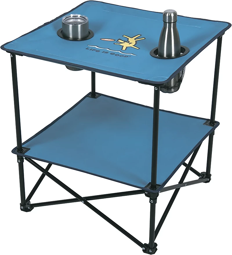 Life is Good Square Compact Folding Beach Table
