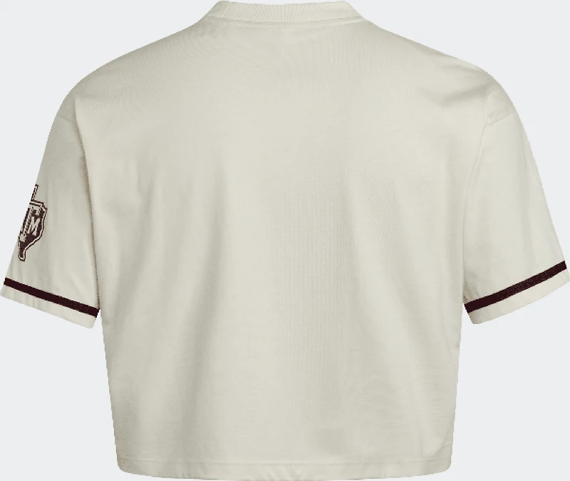 adidas Women's Texas A&M University Cropped Baseball Jersey