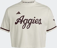 adidas Women's Texas A&M University Cropped Baseball Jersey
