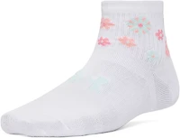 Under Armour Kids' Essential Floral Quarter Socks 6-Pack
