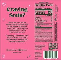 Bloom Nutrition Pop Raspberry Lemonade Prebiotic Soda 4-Pack