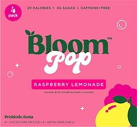 Bloom Nutrition Pop Raspberry Lemonade Prebiotic Soda 4-Pack