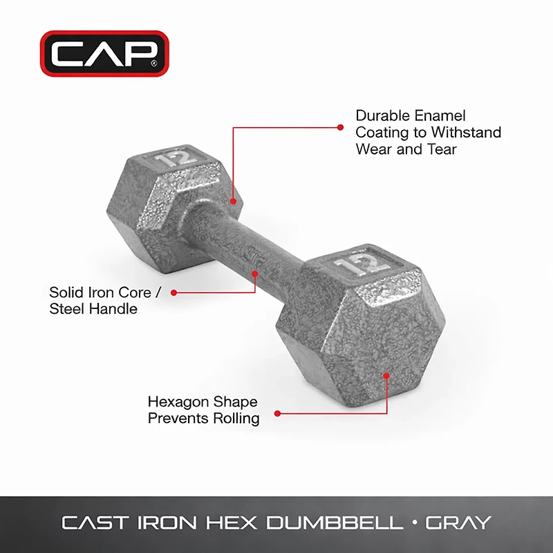 CAP Barbell 12 lb. Hex Dumbbell - Single