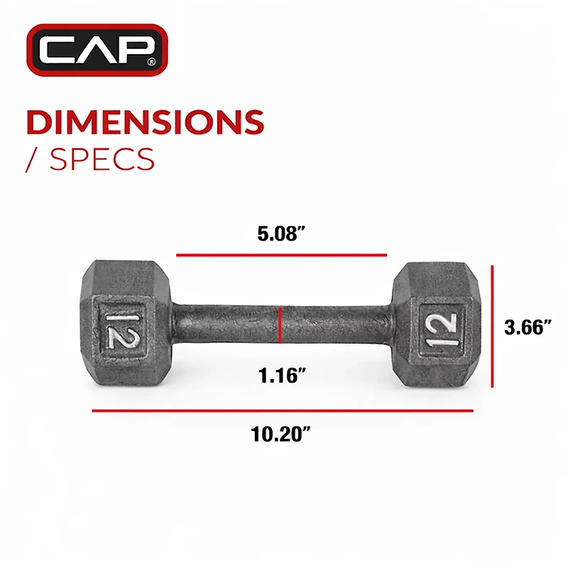 CAP Barbell 12 lb. Hex Dumbbell - Single