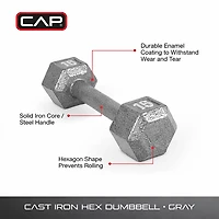 CAP Barbell 15 lb. Solid Hex Dumbbell - Single
