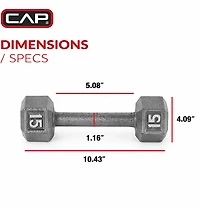 CAP Barbell 15 lb. Solid Hex Dumbbell - Single