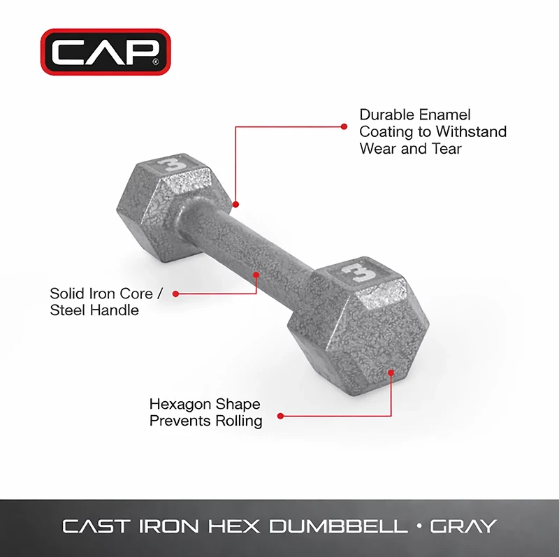 CAP Barbell lb. Solid Hex Dumbbell