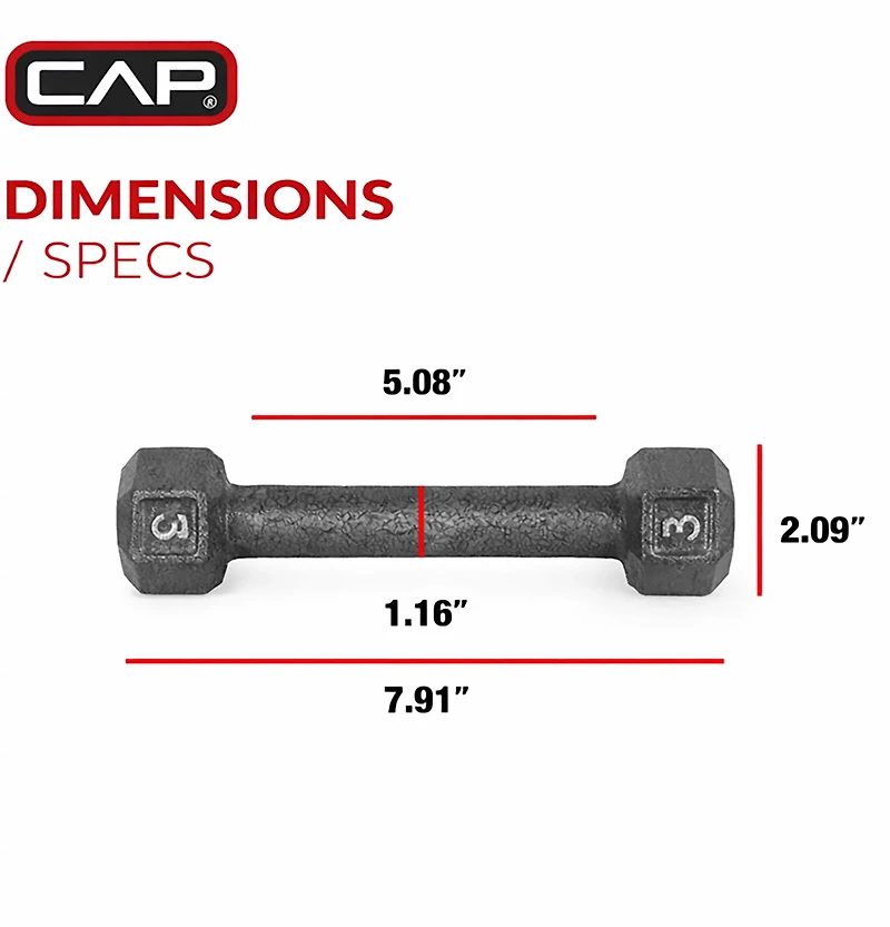 CAP Barbell lb. Solid Hex Dumbbell