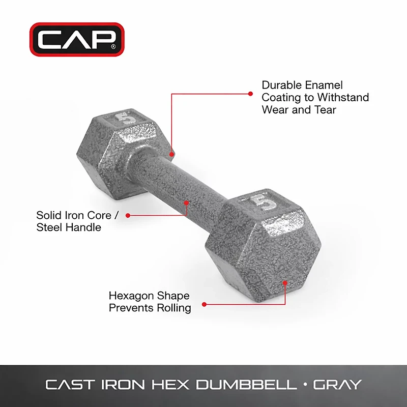 CAP Barbell lb. Solid Hex Dumbbell