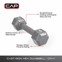 CAP Barbell lb. Solid Hex Dumbbell