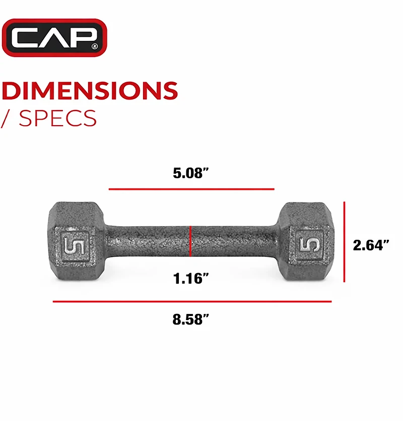 CAP Barbell lb. Solid Hex Dumbbell