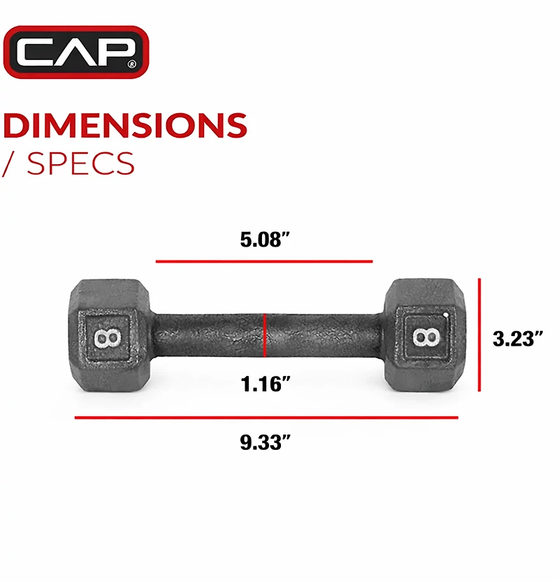 CAP Barbell 8 lb. Solid Hex Dumbbell - Single