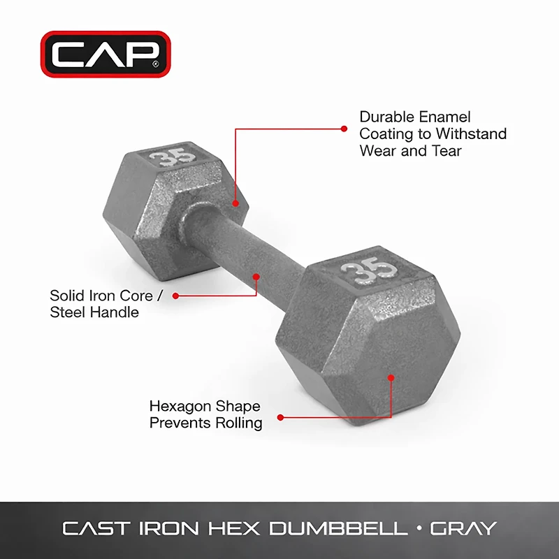 CAP Barbell Lb. Solid Hex Dumbbell – Single