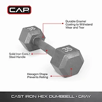CAP Barbell Lb. Solid Hex Dumbbell – Single