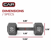 CAP Barbell Lb. Solid Hex Dumbbell