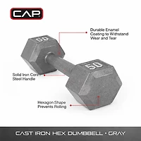 CAP Barbell 40 lb. Coated Hex Dumbbell - Single