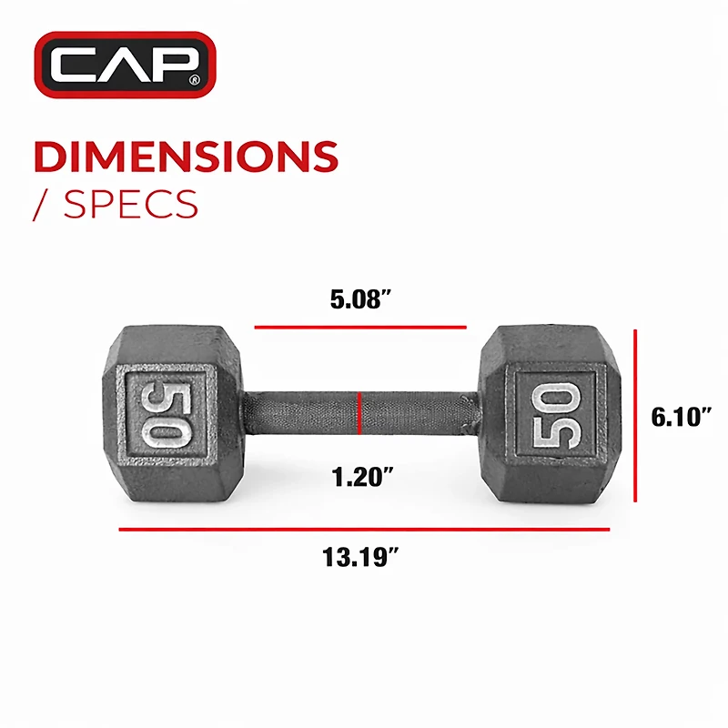 CAP Barbell 40 lb. Coated Hex Dumbbell - Single