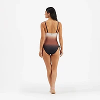 Freely Women's Horizon Ombre Side Grommet Lace Up 1-Piece Swimsuit