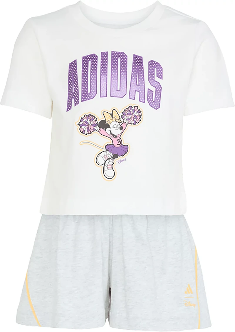 adidas Girls' Disney Minnie Mouse Graphic T-shirt and Shorts Set