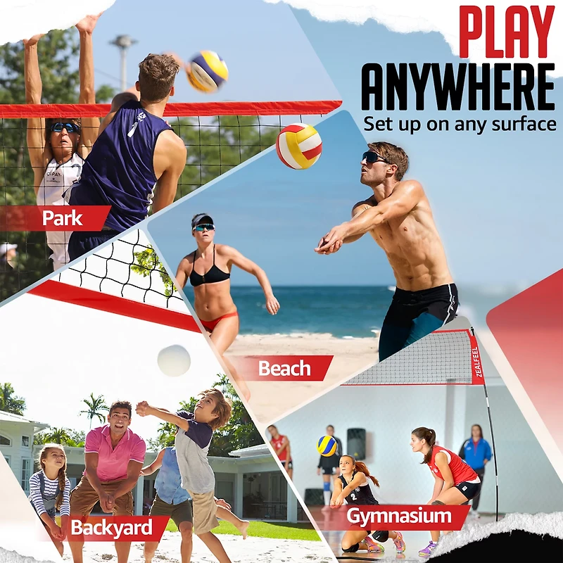 Zealfeel Adjustable Portable ft Volleyball Training Net