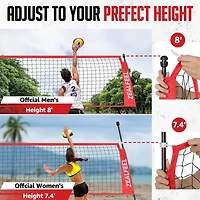 Zealfeel Adjustable Portable 12 ft Volleyball Training Net Set