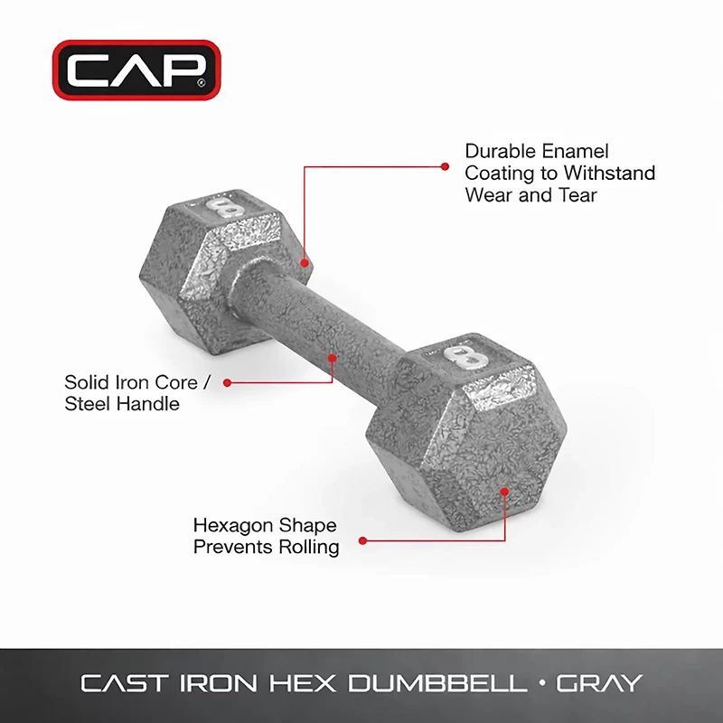 CAP Barbell 8 lb. Solid Hex Dumbbell - Single