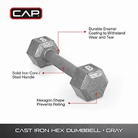 CAP Barbell 8 lb. Solid Hex Dumbbell - Single