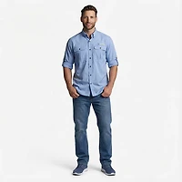 Magellan Outdoors Men's Aransas Pass Mini Check Long Sleeve Fishing Shirt