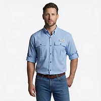 Magellan Outdoors Men's Aransas Pass Mini Check Long Sleeve Fishing Shirt