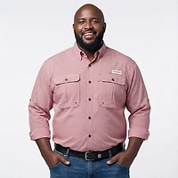 Magellan Outdoors Men's Aransas Pass Mini Check Long Sleeve Fishing Shirt