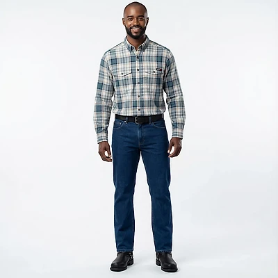 Wolverine Men's FireZerO Plaid Long Sleeve Twill Shirt