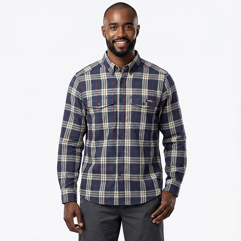 Wolverine Men's FireZerO Plaid Long Sleeve Twill Shirt
